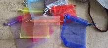 Bolsas con cordón de empaquetado de Organza para joyería, bolsitas para joyería DIY, regalo de boda, 10 Uds., 7x 9/9x12cm