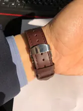 Correa de cuero genuino para Apple Watch, Correa con cierre de mariposa para iWatch de 44mm, 40mm, 42 y 38