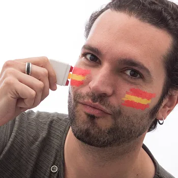 Spanish flag makeup for face 
Spanish flag makeup for face