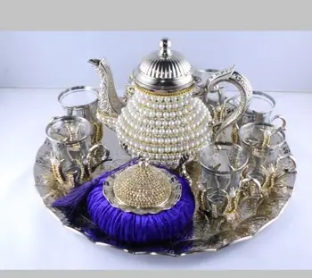 Turkish tea Pearl Coated silver Six person Turkish Tea Cup Set Teapot and tea Set and presentation tray perfect gift
Turkish tea Pearl Coated silver Six person Turkish Tea Cup Set Teapot and tea Set and presentation tray perfect gift