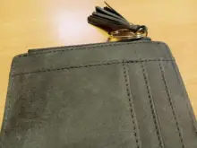 Mini tarjetero de cuero mate con borlas para mujer, cartera con cremallera, cambio monedero, llavero nobuk