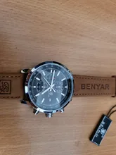 BENYAR-reloj deportivo de lujo para hombre, cronógrafo de cuero, resistente al agua, de pulsera, militar, de cuarzo, saat