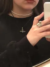 Collar de perlas Vintage para mujer, cadena elegante, accesorios Retro, combina con todo, de estilo urbano