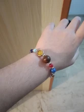 Pulsera ajustable con sistema Solar de piedra Natural, pulsera con cuentas de galaxia del universo, ocho planetas, regalo para novia