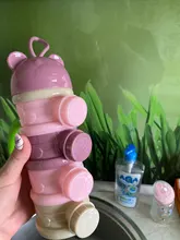 Caja portátil de almacenamiento de alimentos para bebé, oso antiniebla DE 3/4 capas, caja de polvo de leche de cereales esencial con apertura lateral, recipiente para aperitivos para bebés pequeños