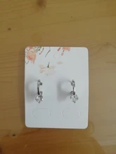 ANENJERY de Plata de Ley 925 de circón brillante geométrico pequeño aro pendientes para las Mujeres Nuevo versátil accesorios oído S-E1441