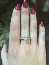 2 unids/set anillos elegante aros de lujo para boda para las mujeres de Color plata AAA blanco brillante de compromiso anillos de joyería de moda Dropshipping. Exclusivo.