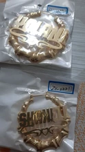 Pendientes de bambú personalizados, joyería personalizada con nombre, aretes encantadores, regalo de oro