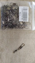 Conector de pesca de acero inoxidable, rodamiento de Pin giratorio, broches de presión, accesorios de aparejos de pesca, 50 unids/lote