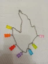 7 colores Rainbow Pride Cute Jelly Bear Gummy Collares para mujeres niñas Cool Punk Hip Hop Resina Collares Accesorios