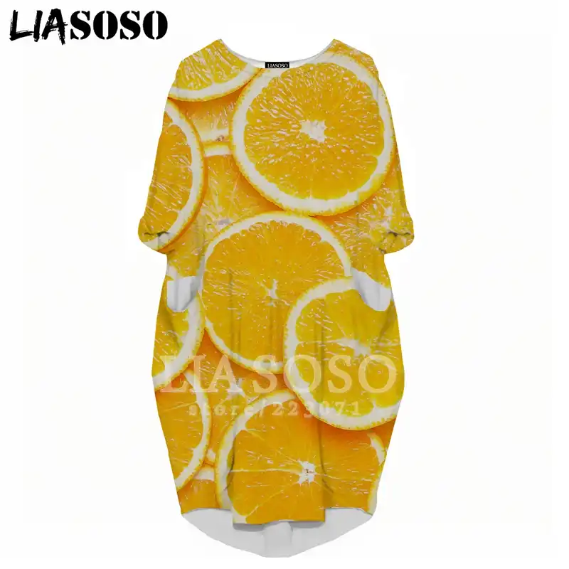 dress with oranges print