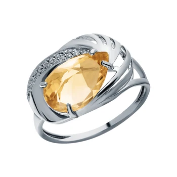Silver ring with cubic zirconia and citrine synthetic sunlight sample 925 test
Silver ring with cubic zirconia and citrine synthetic sunlight sample 925 test