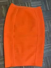 Bandage Skirt Orange Bodycon Sexy Black Blue Womens High-Quality Club Party Rayon Pencil