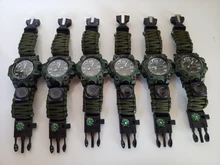 Reloj militar de camuflaje para hombre, pulsera de cuarzo LED resistente al agua hasta 50m, para deportes al aire libre, brújula, termómetro, reloj de emergencia