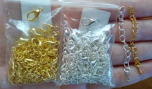 Lote de 20 unidades de cadenas de eslabones extendidas de 50 a 70mm, conectores de cierres de langosta para fabricación de joyas DIY, accesorios para pulseras y collares