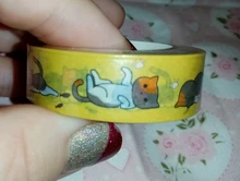 Cinta adhesiva decorativa con dibujo de gato perezoso, pegatina para álbum de recortes, papelería Kawaii