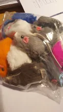 pawstrip Rabbit Fur False Mouse Pet Cat Toys Feather Rainbow Ball Toy Cayts Funny Playing