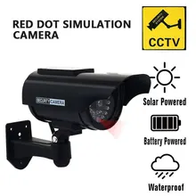 Dummy Security Camera Solar Power Anti-Thief Universal Fake Camera Battery Powered Motion Detection CCTV Dummy Camera(China)