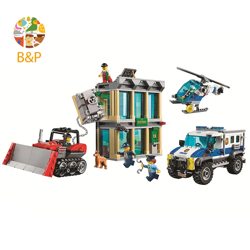 60140 591pcs city police Series Bulldozer Break-in Bank Building Blocks Bricks Enlighten Toys for Children 10659 Gift
60140 591pcs city police Series Bulldozer Break-in Bank Building Blocks Bricks Enlighten Toys for Children 10659 Gift
