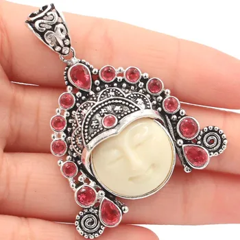 53x41mm Special 16g Moon Goddess White Face Created Garnet Green Amethyst Smokey Topaz 2020 Silver Pendant
53x41mm Special 16g Moon Goddess White Face Created Garnet Green Amethyst Smokey Topaz 2020 Silver Pendant