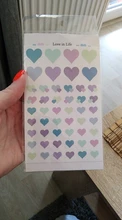 Pegatinas decorativas para la agenda, 2 hojas (100 uds) con bonito gradiente de corazones amorosos
