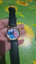 Nuevas de cuero puntada relojes de las mujeres reloj de cuarzo reloj de pulsera de dibujos animados chico regalo