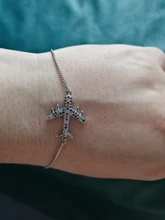 Pulsera de avión chapada en plata para mujer, Avión de circón, pulsera de cadena ajustable, joyería de lujo, regalo para niña