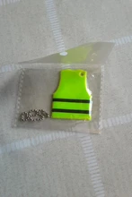 Llavero reflectante amarillo de PVC suave, accesorios de seguridad para el tráfico, visibilidad, para bolsa