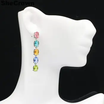 43x5mm Multi Color Long Created Tanzanite Tourmaline Peridot Aquamarine Gift For Ladies Silver Earrings
43x5mm Multi Color Long Created Tanzanite Tourmaline Peridot Aquamarine Gift For Ladies Silver Earrings