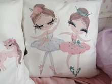 Pillowcase Cushion-Cover Shoes Decorative-Throw Square Ballet Print Home-Decor Cartoon-Style