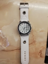 Reloj de negocios para mujer, elegante, informal, con esfera grande, marrón, blanco, de cuarzo, 2021