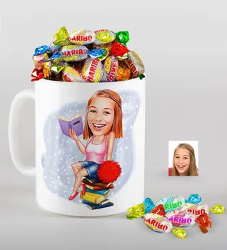 Personalized Women 'S Student Caricature Of mug And Haribo Fruitbons Candy Gift set
Personalized Women 'S Student Caricature Of mug And Haribo Fruitbons Candy Gift set