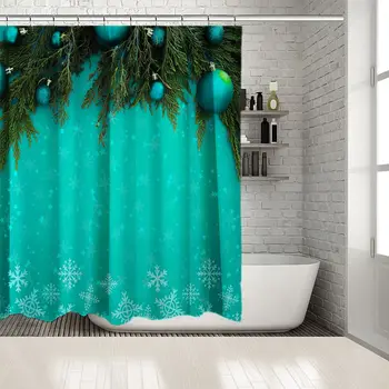 Decorating Baubles Fir Tree Branches Snowflakes Merry Christmas Theme Green Blue White Shower Curtain
Decorating Baubles Fir Tree Branches Snowflakes Merry Christmas Theme Green Blue White Shower Curtain