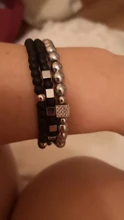 3 unids/set cubo a la moda pulsera de cuentas de los hombres negro mate pulsera de cuentas de piedra conjuntos para hombres regalo de la joyería