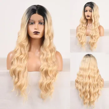 RONGDUOYI High Temperature Fiber Hair Synthetic Lace Front Wigs For Women Long Natural Wave Lace Wig Ombre Blonde Cosplay Wig
RONGDUOYI High Temperature Fiber Hair Synthetic Lace Front Wigs For Women Long Natural Wave Lace Wig Ombre Blonde Cosplay Wig
