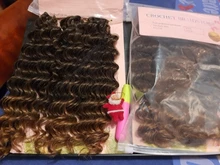 Sintético de la onda profunda del pelo trenzado extensiones de 10 corto 3 unids/pack cabello ombré ondulado extensiones de pelo ondulado