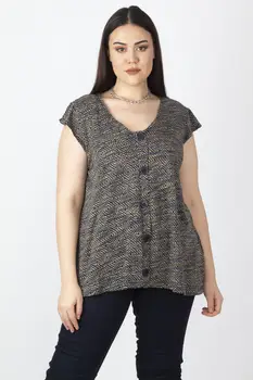 Sans Textile Women Ornament Button Sleeve Detail Cotton Fabric Print Blouse 65 N16122
Sans Textile Women Ornament Button Sleeve Detail Cotton Fabric Print Blouse 65 N16122