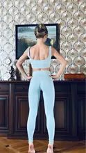 Leggings sin costuras para mujer, ropa de gimnasia para mujer, pantalones de Yoga de cintura alta, chándal para mujer, conjunto de 2 piezas, Top de manga larga