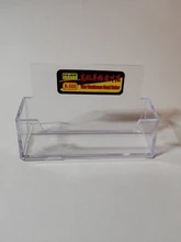 Caja de estante de escritorio transparente, soporte de exhibición de plástico para tarjeta acrílica de negocios, 100x40x31mm, Y8F0, 1 Uds.