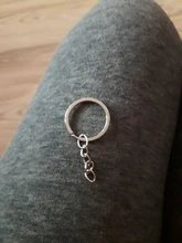 20 unids/lote llavero Chapado en 6 colores 50mm largo partido redonda llaveros al por mayor