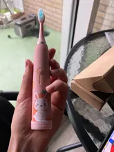 Cepillo de dientes eléctrico para niños, limpieza sónica con patrón de dibujos animados, impermeable IPX7, repuesto de cabezales, Cargador USB, temporizador inteligente