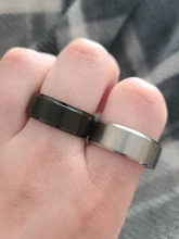 Tigrade 4/6/8/10mm anillo de titanio Color negro hombre cepillado mujeres boda banda Anillos de Compromiso de plata Color Bague Femme anillo bijoux