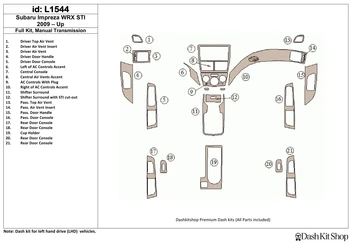 Interior trim for Subaru Impreza 2009-UP. Set L1544.
Interior trim for Subaru Impreza 2009-UP. Set L1544.