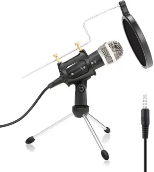 USB Microphone Plug & Play Micro PC ,PC Microphone with Tripod and Metal Condenser Micro USB Pop Filter for Voice Recording PC
USB Microphone Plug & Play Micro PC ,PC Microphone with Tripod and Metal Condenser Micro USB Pop Filter for Voice Recording PC