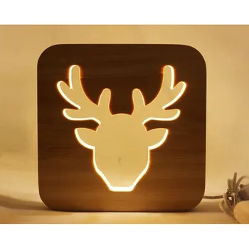 3D figured wood decorative lamp night light pastila Wood Deer deer 
3D figured wood decorative lamp night light pastila Wood Deer deer