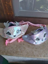 Riñonera rosa y plateada para niños, bolsa con bonito cinturón de plátano de dibujos animados, BILLETERA, riñonera para pierna, pecho láser, bolsa para teléfono # YJ