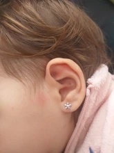 Pendientes pequeños de plata de ley S925 con forma de flor, joyería clásica, cierre de tuerca, 925