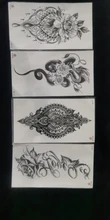 Pegatinas de tatuaje temporal a prueba de agua para hombre y mujer, tatuaje Negro Grande, Cráneo de Tigre, León, Lobo, rosa, pierna, pecho, tatuaje falso para brazo