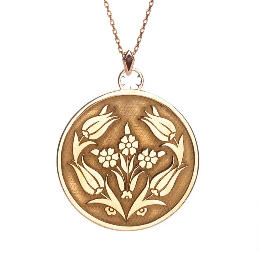 925 Sterling Silver Tulip Motif Ottoman Flower Patterned Rose Color Necklace Women Accessory Gift Ladies Quality Classic Modern
925 Sterling Silver Tulip Motif Ottoman Flower Patterned Rose Color Necklace Women Accessory Gift Ladies Quality Classic Modern