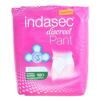 Incontinence Nappies Pant Super Talla Grande Indasec (10 uds) 
Incontinence Nappies Pant Super Talla Grande Indasec (10 uds)